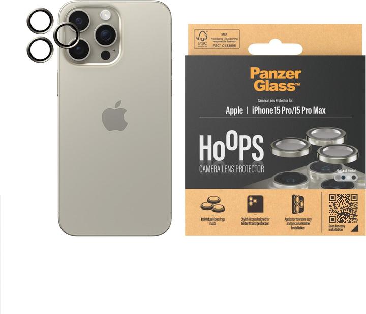 Actual product image PanzerGlass Hoops Camera Lens Protector (1 Piece, Apple iPhone 15 Pro Max, Apple iPhone 15 Pro)