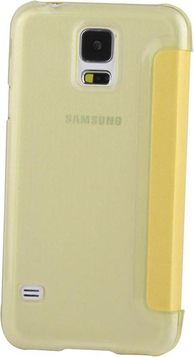 Produktbild König Design Handyhülle Tasche Flipcover mit Fenster für Samsung S5 mini / G800 Gelb (Samsung Galaxy S5 Mini)