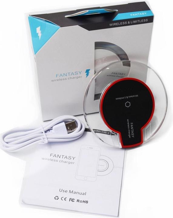 Actual product image PhoneLook Station de charge sans fil Qi Chargeur wireless transparent Fantasy pour Smartphone Verre/- (5 W)