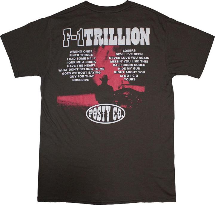 Actual product image Post Malone Unisex Adult F-1 Trillion Back Print T-Shirt (L)