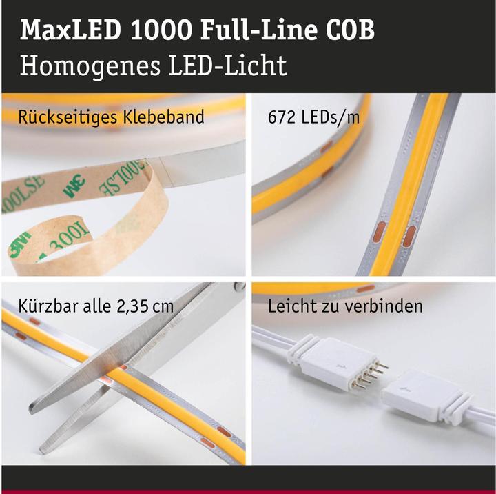 Image du produit Paulmann MaxLED 1000 Full-Line COB Stripe Set (Blanc, 150 cm, Intérieur)