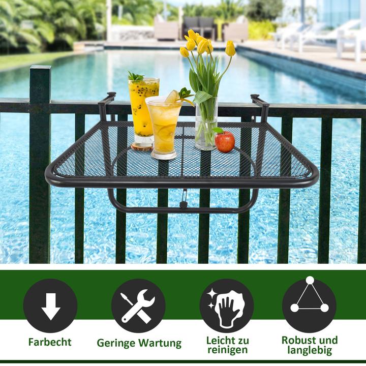 Immagine prodotto Outsunny Tavolo pensile da balcone regolabile in altezza (60 cm)