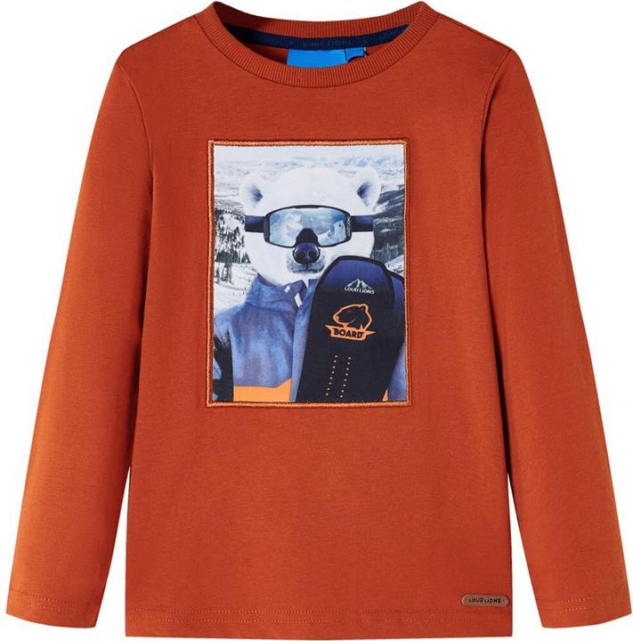 Immagine prodotto VidaXL Camicia da bambino a maniche lunghe marrone ruggine 104,Materiale: 100 (104)