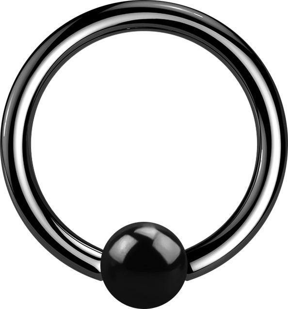Produktbild Star Piercing Micro Ball Closure Ring schwarz mit Titanium Schicht (ohne Messing, Chirurgenstahl 316L)