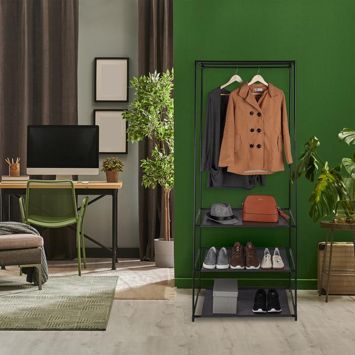 Actual product image Relaxdays Clothes Stand Shelves, Open & Foldable