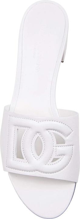 Produktbild Dolce & Gabbana white leather mule with dg logo (38)