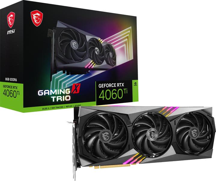 Actual product image MSI GeForce RTX 4060 Ti Gaming X Trio 8G, 8192 MB GDDR6 (8 GB)