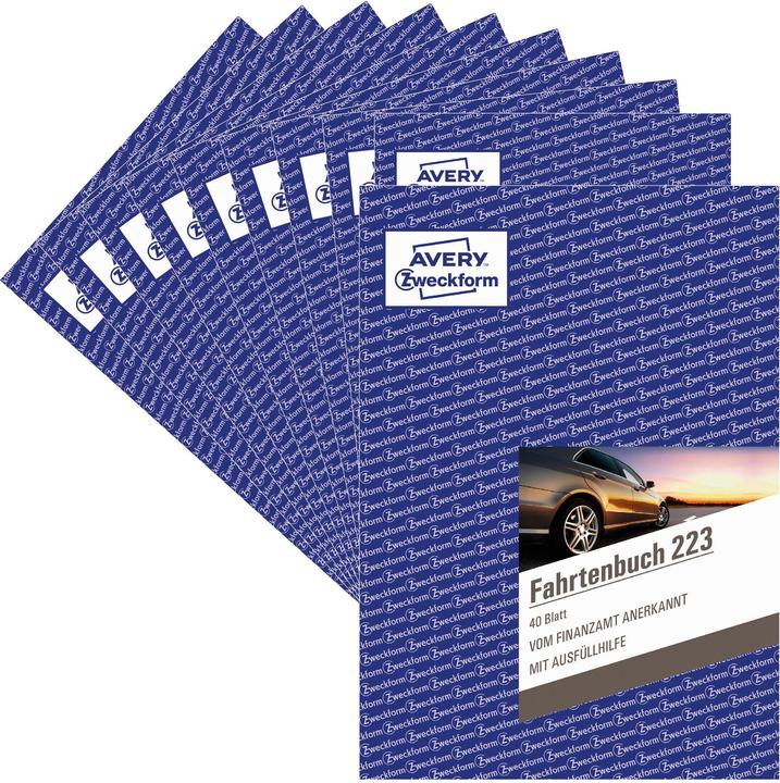 Actual product image Avery Zweckform 223-10 DIN A5 Driver's logbook Number of sheets: 40 White 10 pcs. (40 x)