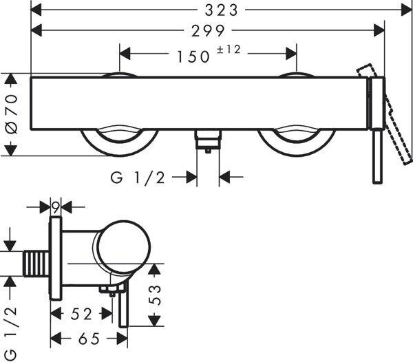 Produktbild hansgrohe Tecturis S Einhebel-Duscharmatur Aufputz, 73622