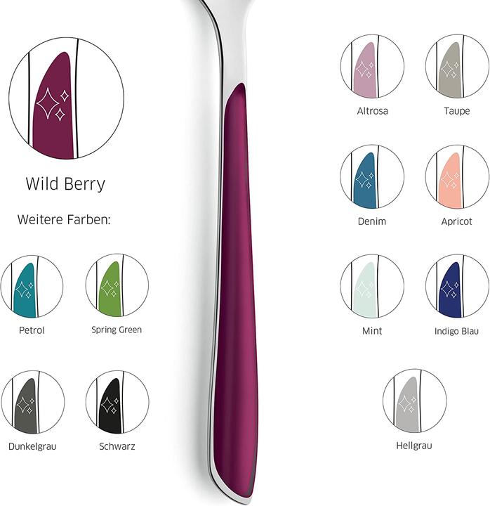 Immagine prodotto Kuppels Set di posate 24 pezzi wildberry 2214 Prisma (24 Pezzo/i, Set di posate)