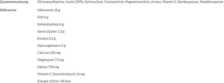 Valori nutrizionali e ingredienti Morga Bevanda alcalina biologica (1 Pezzo/i, Liquido, 375 g)