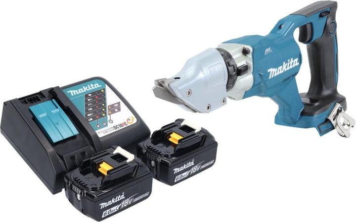 Productafbeelding Makita DJS 200 RG Accu Plaatschaar 18 V 2,0 mm Brushless + 2x Accu 6.0 Ah + Lader
