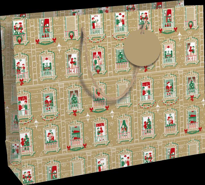 Actual product image Clairefontaine Geschenktasche, Weihnachten, Esprit de Noël, Kraft, Shoppingformat, 37,3x11,8x27,5cm - Kartonbraun (Gift box)