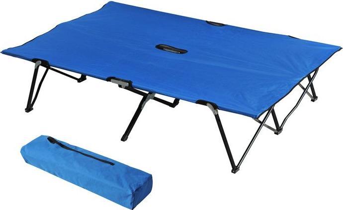 Actual product image Swisshandel24 Folding camping bed for 2 people Camp bed Folding bed with carrying bag, load capacity up to 136 kg