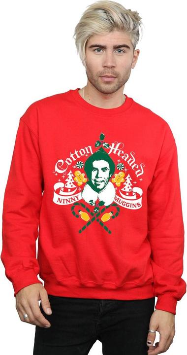 Actual product image Elf Mens Headed Ninny Muggins Sweatshirt (XL)