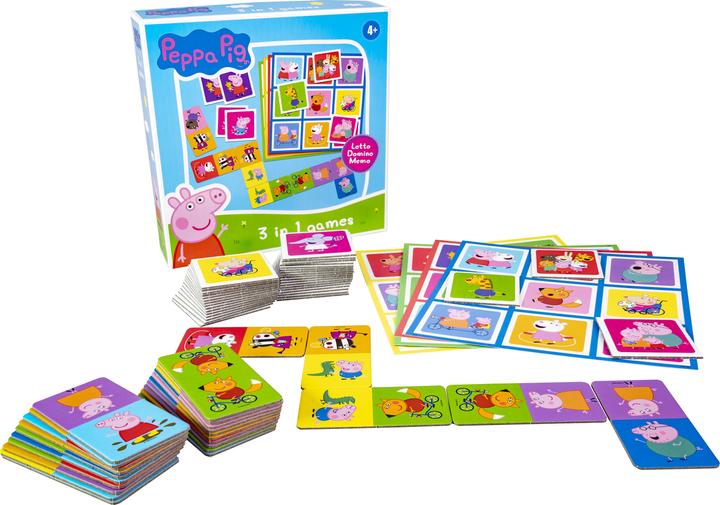 Produktbild Selecta Spielzeug Peppa Pig 3n1 Memo Lotto Domino (Deutsch, Französisch, Norwegisch, Polnisch, Finnisch, Schwedisch, Englisch)