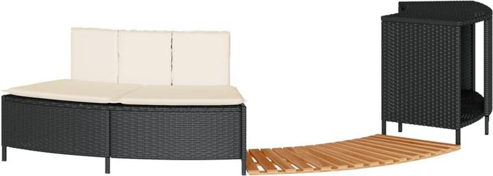 Produktbild VidaXL Whirlpool Umrandung Poolumrandung Poolverkleidung Schwarz Poly Rattan
