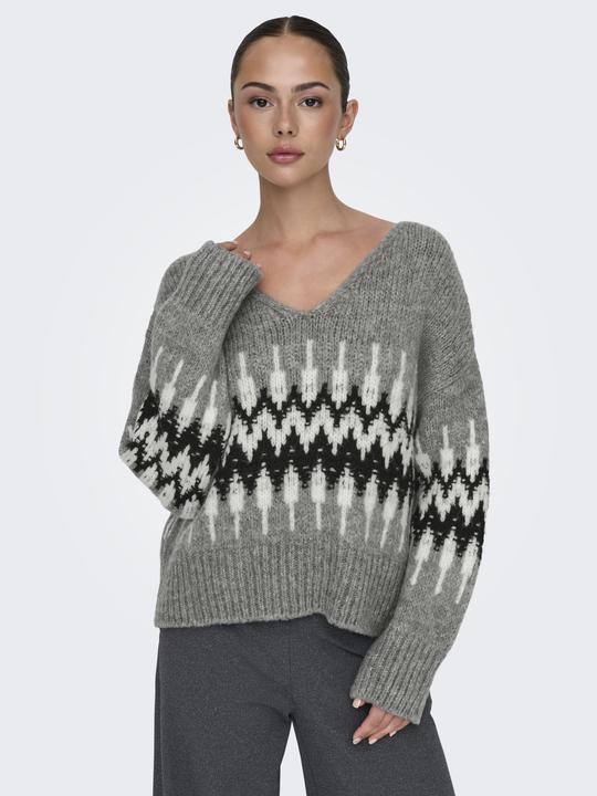 Produktbild JdY Jdydinea L/S Rev V-Neck Jacq Pull Knt (M)