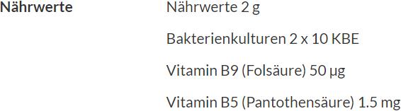 Nährwerte und Zutaten Lactobact BABY + Pulver (1 Stück, Pulver, 60 g)