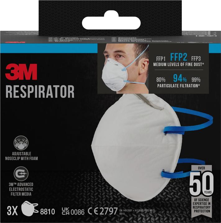 Image du produit 3M Masque de protection respiratoire 8810 (FFP2, 3 x)