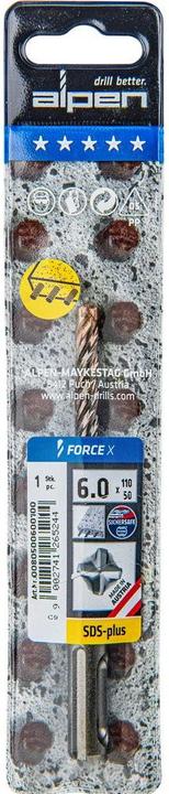 Productafbeelding Alpen SDSplus hamerboor FORCE Snijden (6 mm)