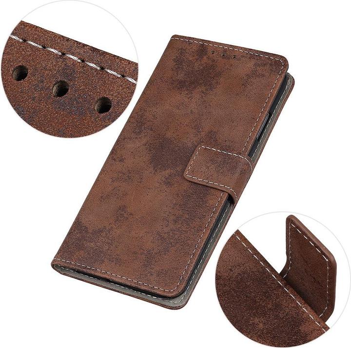 Produktbild Cover-Discount Galaxy A12 - Vintage Etui Wildleder Optik braun (Samsung Galaxy A12)