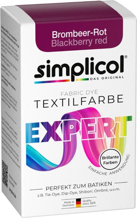 Actual product image Simplicol Textilfarbe expert (Blackberry Red, 150 ml)