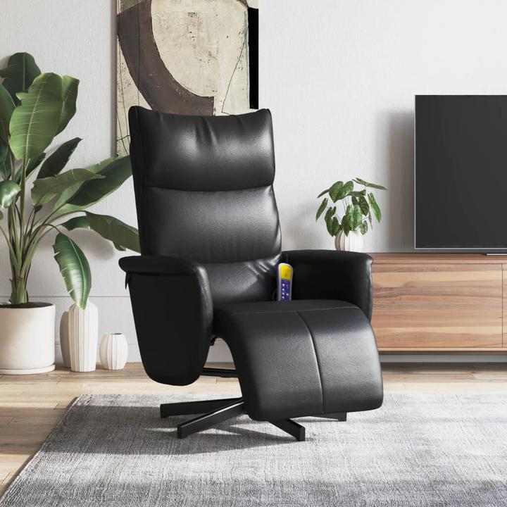 Produktbild VidaXL Massagesessel mit Fussteil Schwarz Kunstleder,Farbe