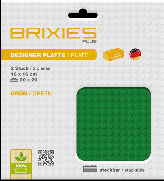 Produktbild Brixies Bauplatte 20x20 Basic Doppelpack grün
