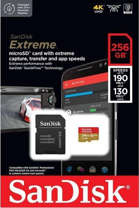 Produktbild SanDisk Extreme UHS-I V30 (256 GB, microSDXC, U3, UHS-I)