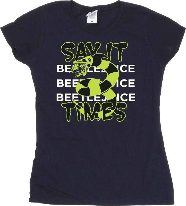 Actual product image Beetlejuice Womens/Ladies Say It 3 Times Cotton T-Shirt (S)