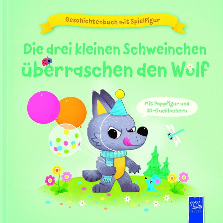 Produktbild Geschichtenbuch mit Spielfigur -Die drei kleinen Schweinchen überraschen den Wolf (Deutsch)