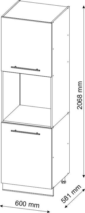 Immagine prodotto Vicco Herdumbauschrank Fame-Line (60 x 58 x 206 cm)