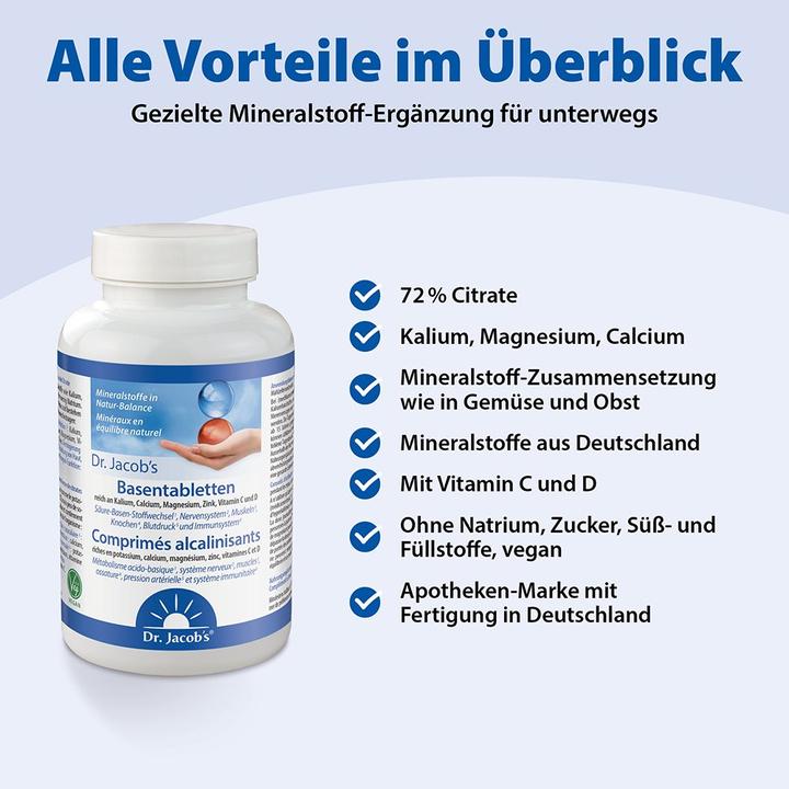 Nährwerte und Zutaten Dr. Jacob's Basentabletten (250 Stück, Tabletten, 296 g)