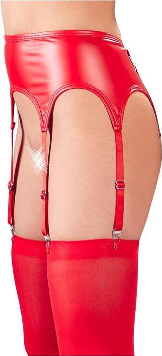 Actual product image No:xqse Wetlook suspender belt with stockings (XL)