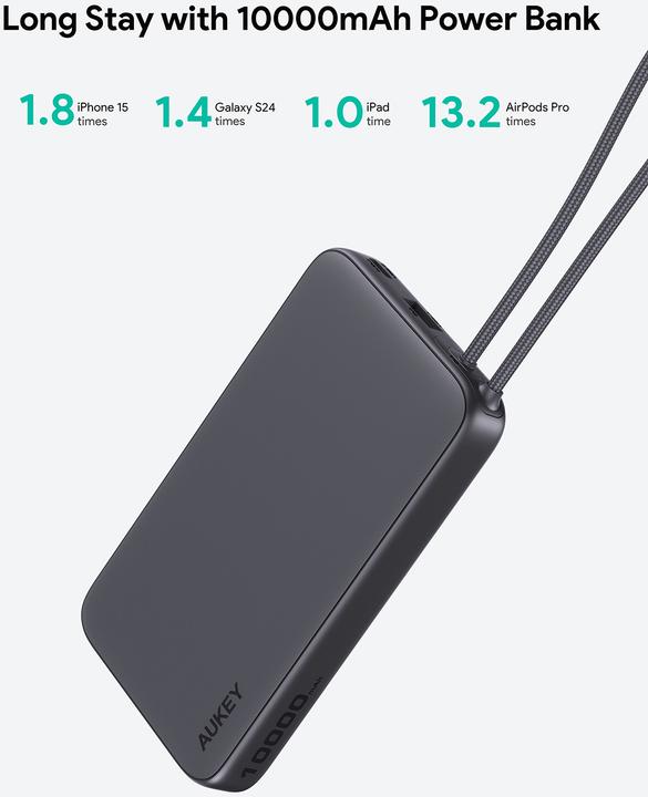 Produktbild Aukey SPARK SLING - Powerbank (10000 mAh, 22.50 W, 38.50 Wh)