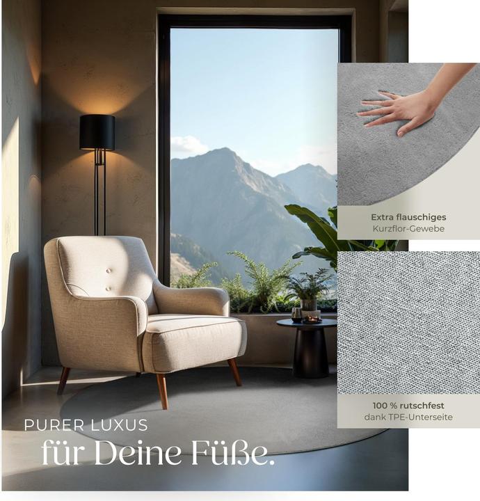 Produktbild tectake Kurzflorteppich Soft Zone (120 x 120 cm)