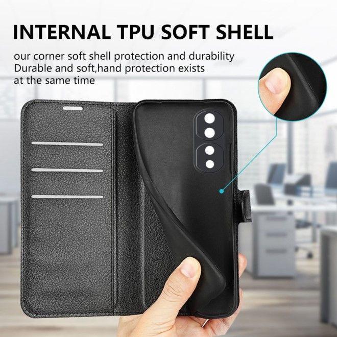 Actual product image MU Classic Litchi Leather Bookcover Series (Honor 70)