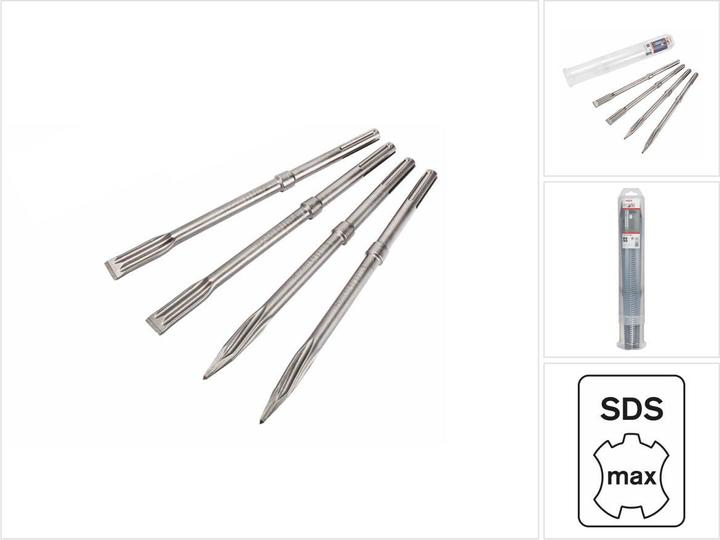 Produktbild Bosch Professional Zubehör PRO SDS max-5C Meissel-Set, Spitzmeissel 400 mm, Flachmeissel 25 x 400 mm, 2+2-tlg. (400 mm)