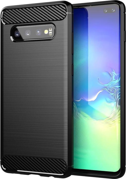 Actual product image Cadorabo TPU Ultra Slim carbon stainless steel Combi Cover (Samsung Galaxy S10+)