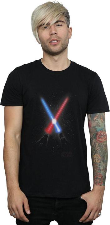 Actual product image Star Wars Mens Crossed Lightsabres T-Shirt (XXL)