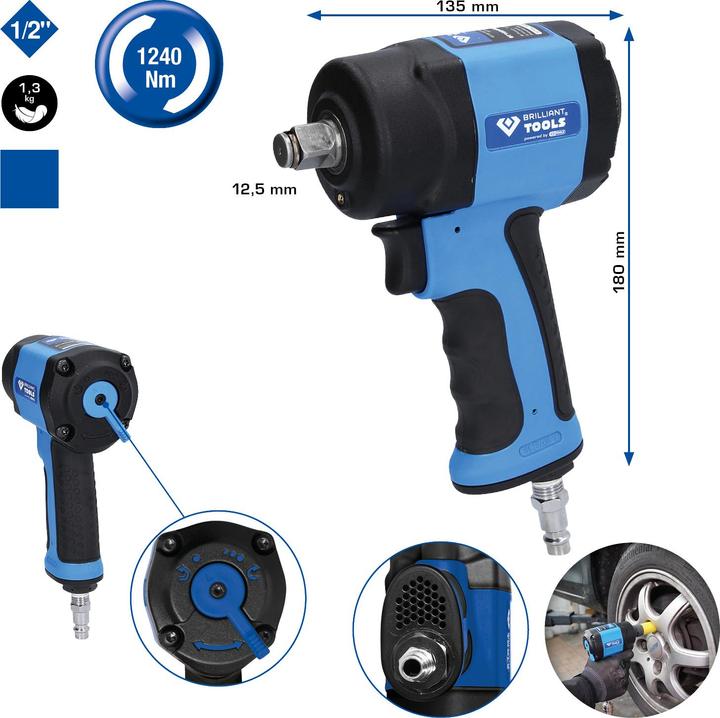 Produktbild Brilliant Tools 1/2 Mini-Druckluft-Schlagschrauber BT160400