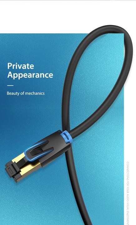 Produktbild Vention Category 8 SFTP Network Cable IKABK 8m Black (S/FTP, CAT8.1, 8 m)
