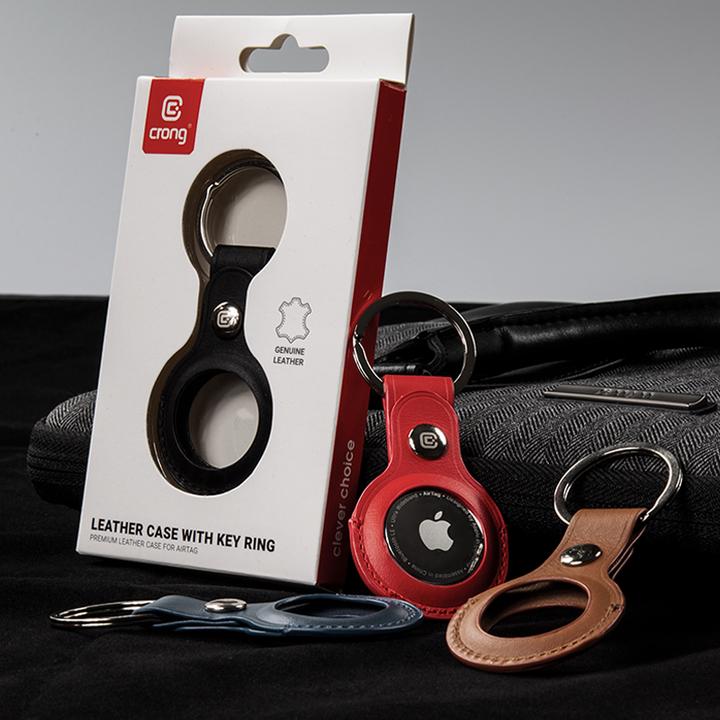 Immagine prodotto Crong Custodia in pelle con portachiavi - Skórzany brelok do Apple AirTag (zielony)