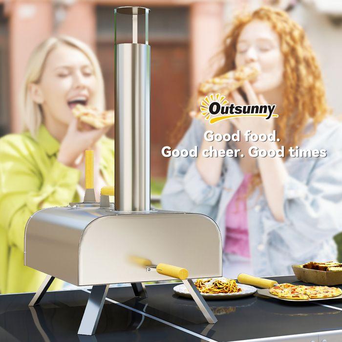 Actual product image Swisshandel24 Outdoor Pizzaofen Holzbefeuerter Pizza Ofen Edelstahl, Pizzastein (Pizza oven wood)