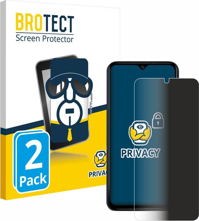 Actual product image BROTECT Anti-spy privacy film Blue light protection film (2 Piece, Wiko Y62 Plus)
