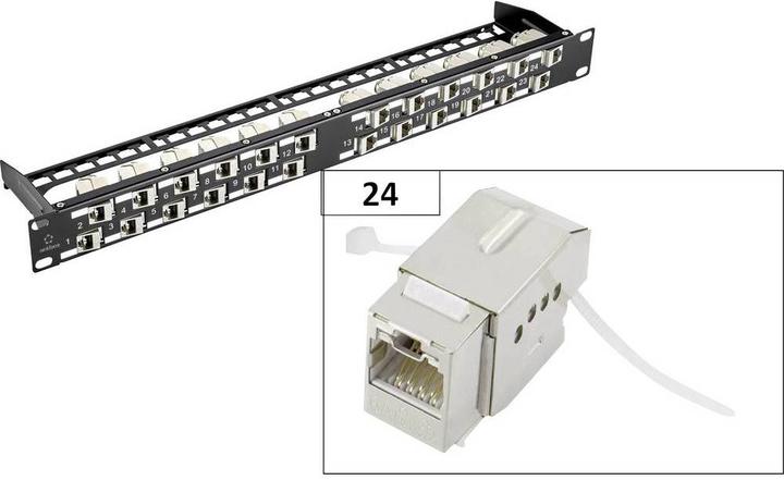 Actual product image Renkforce Rnekforce 24 port modular Keystone patch panel 45