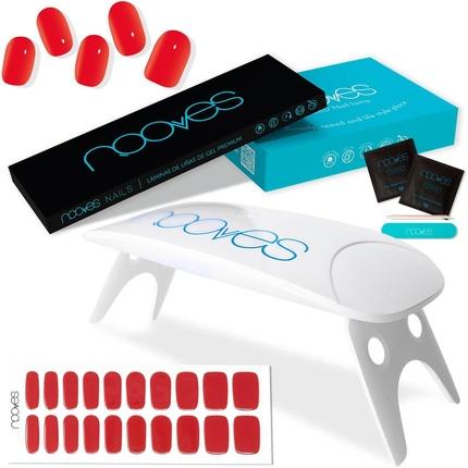 Nooves Vorgehärtete rote Gel-Nagelblätter mit tragbarer UV/LED-Nageltrockner-Lampe 8W Halbgehärtete