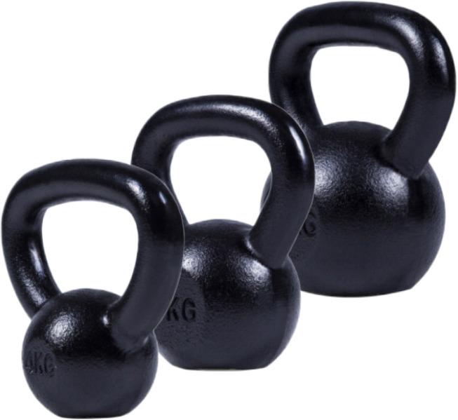 Gorilla Sports Kettlebell set 4 kg, 8 kg, 12 kg nero 24 kg (3 x 4 kg, 3 x 12 kg, 3 x 8 kg)