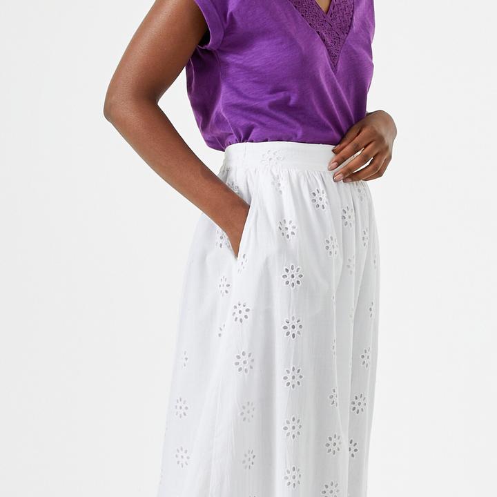 Actual product image Anne Weyburn Flared maxi skirt with eyelet embroidery (38)